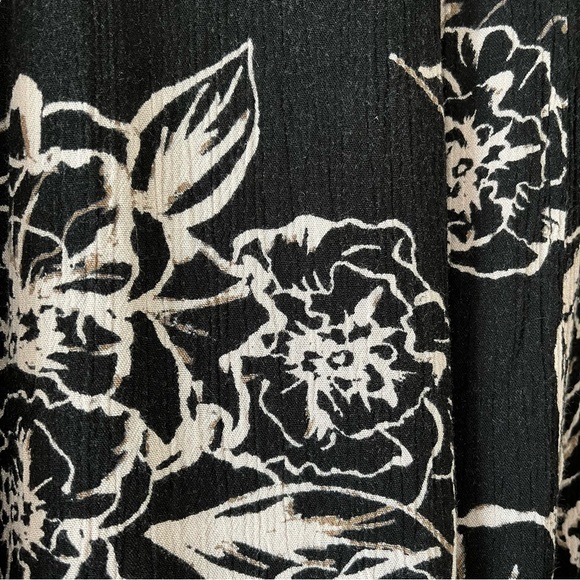 Free People | Black Floral Crepe Long Sleeve Snap To It Swing Tunic Dress, Small - Picture 5 of 10